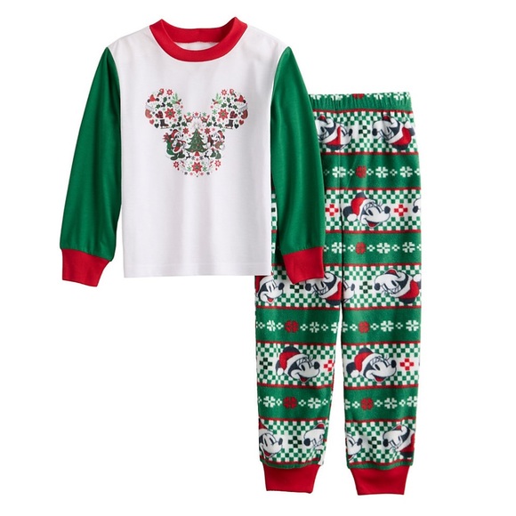 Jammie’s for Your Families Disney Mickey Mouse Holiday Party Pajama PJ Set - Picture 1 of 9